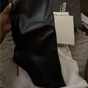 Black Stiletto boots w/ Red heel